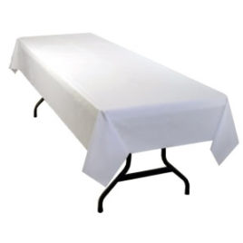 Lap Style White 6 Foot Banquet Table Linens