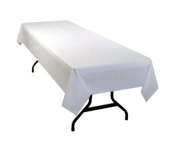 Lap Style White 6 Foot Banquet Table Linens