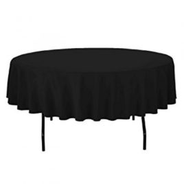 Lap Style Black Round Table Linens (60″)